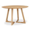 Godenza Round Dining Table Oak, by Moe's Home, 47.25" width x 29.5" height x 47.25" depth thumbnail 2