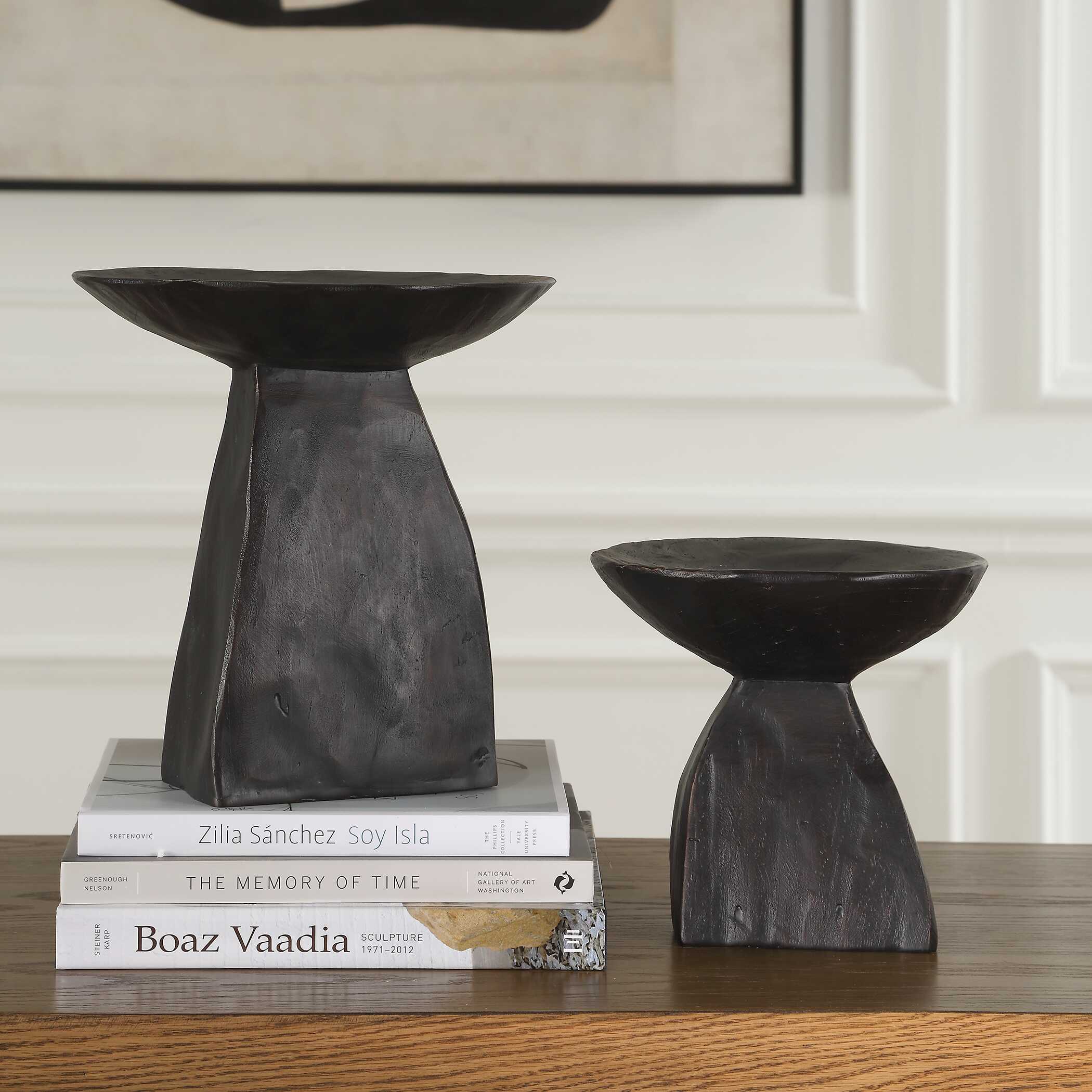 Shadow Pedestal Bowls Set/2, Decorative by Uttermost, 10.5" width x 11" height x 10.5" depth View 3