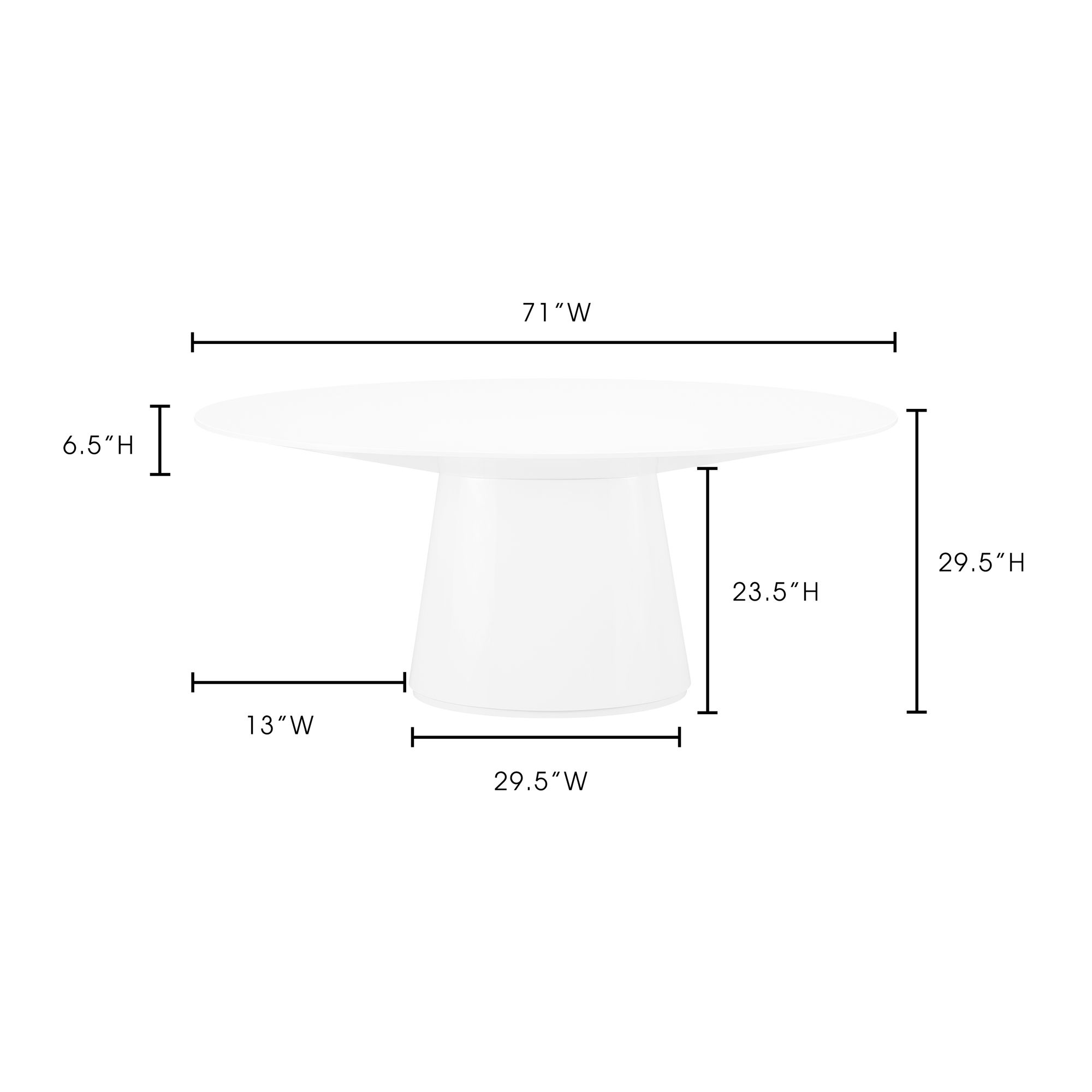 Otago Oval Dining Table White large image 