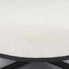 Amelia  Cream Boucle with Black Metal Upholstered Ottoman, by Mercana, 35.83" length x 35.83" width x 17.5" height thumbnail 7