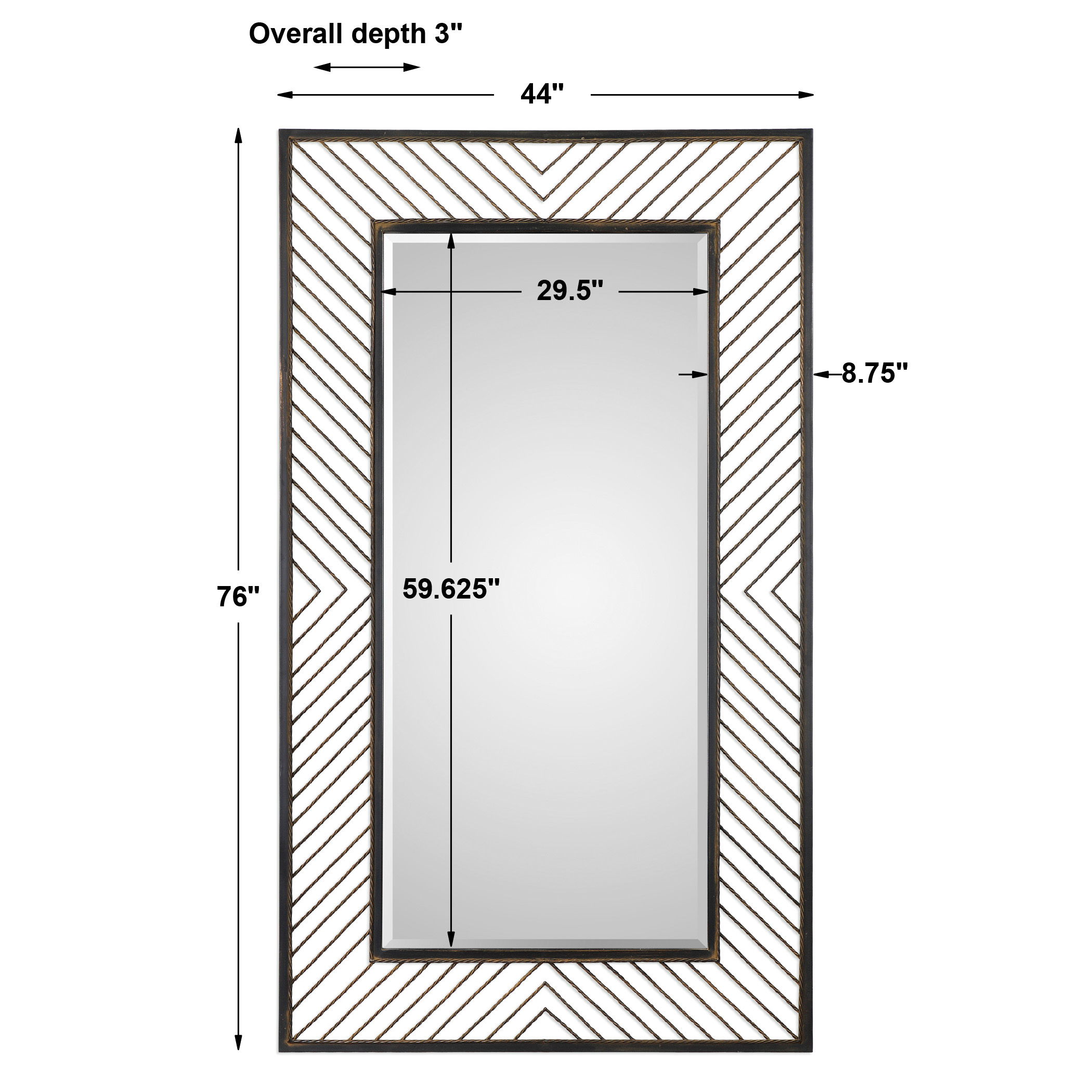 Karel Chevron Mirror large image 