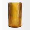 Dawn 11.4' Ribbed Amber Glass Vase, by Mercana, 6.1" length x 6.1" width x 11.42" height thumbnail 4