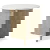 Enzo Marble Tabletop with Fluted Light Wood Base Foyer Accent Table thumbnail 0