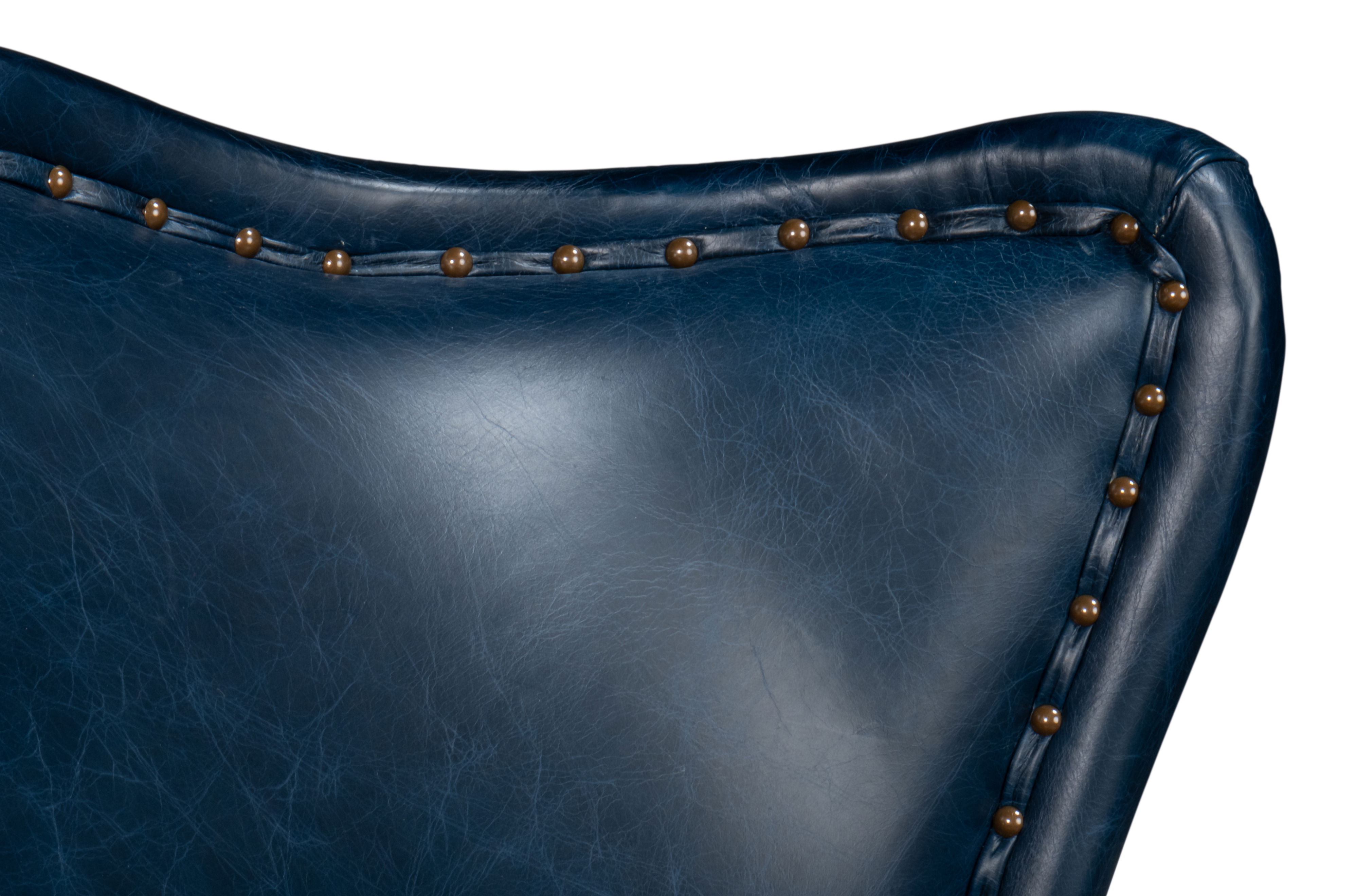 Drake Distilled Leather Chair, Blue large image 