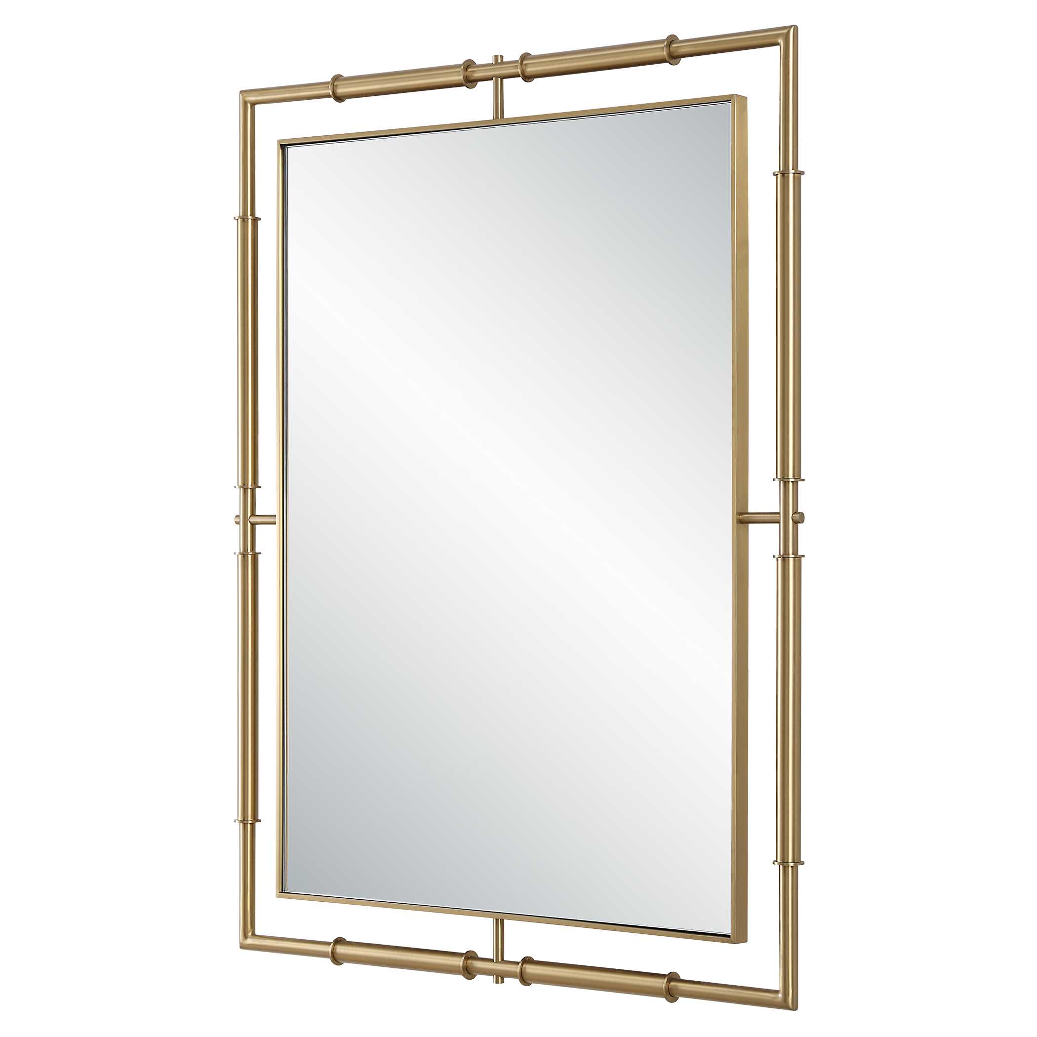 It's All Connected Rectangle Brass Mirror large image 