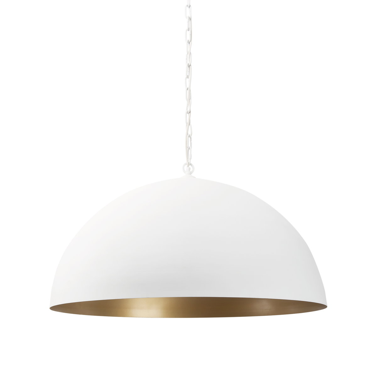 Doma 36' Round White Dome Pendant Light, by Mercana, 39" length x 39" width x 23" height View 1