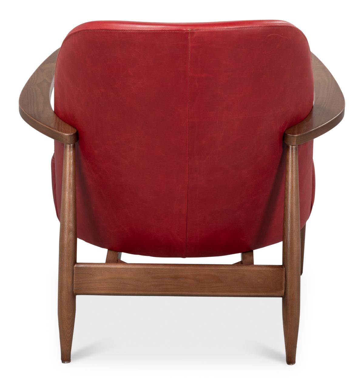 Pindar Armchair  Leather  New Rouge Red, by Sarreid, 2'7" length x 2'6" width x 2'6" height View 10
