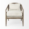 Landon  Light Brown Wood with Cream Fabric Seat and Cane Back Accent Chair thumbnail 3