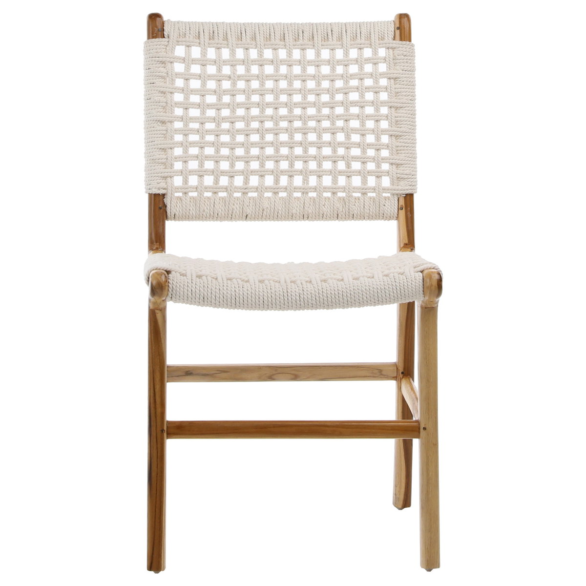 Diaz Dining Chair White Rope, by Dovetail, 19" width x 34" height x 22" depth View 2