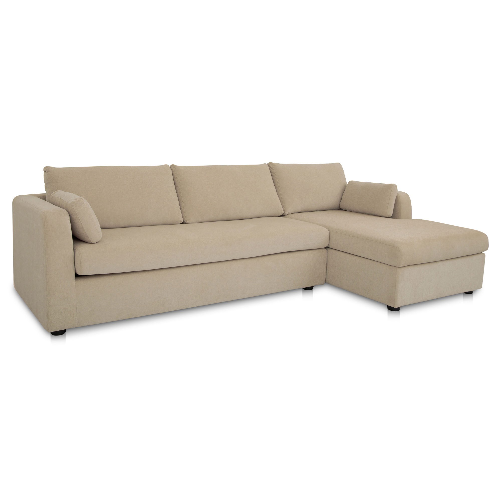 Burrow Sleeper Sectional With Storage Chaise Sand Right, Sectional Sofa by Moe's Home, 115.75" width x 32.68" height x 61" depth View 2