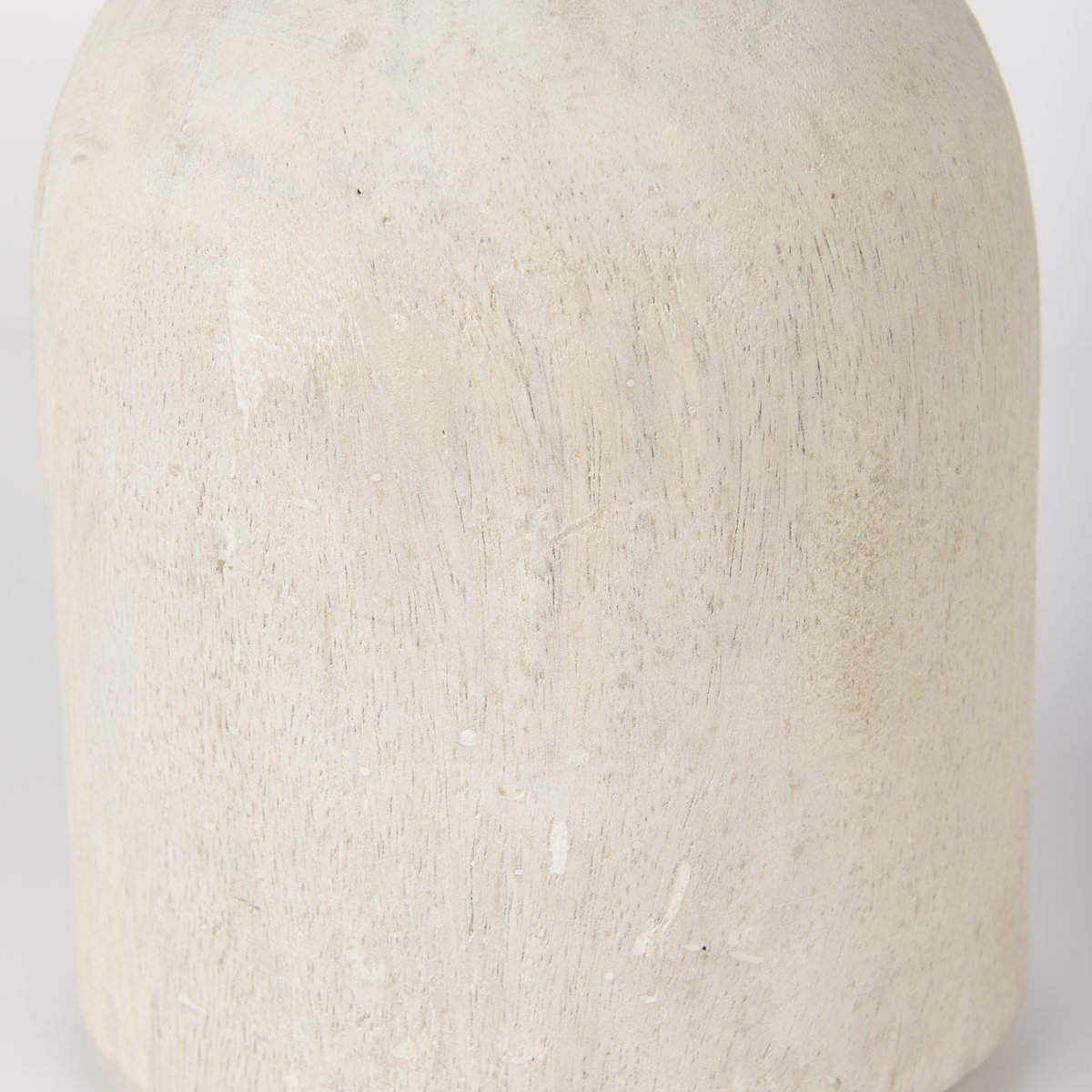 Knox Short White-Wash Wood Decorative Object, by Mercana, 6" length x 6" width x 7" height View 6