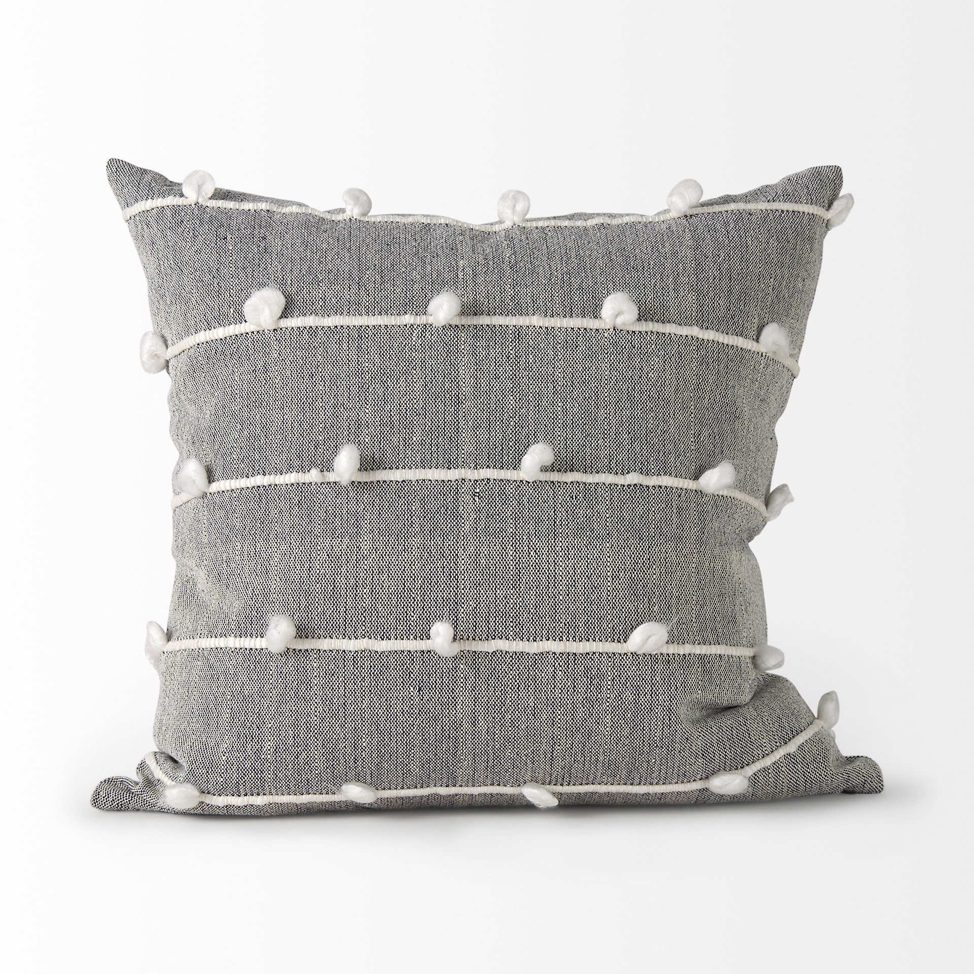 Linda 20 x 20 Navy And Cream With White Detail Decorative Pillow Cover large image 