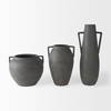 Kilian Short Brown-Gray Double Ear Vase, by Mercana, 9.45" length x 9.45" width x 8.46" height thumbnail 10