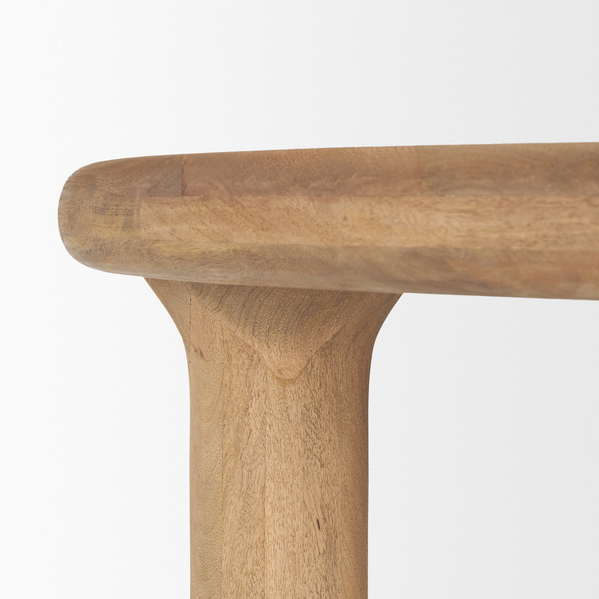 Soma 48' Light Brown Mango Wood Round Dining Table, by Mercana, 48" length x 48" width x 30" height View 9