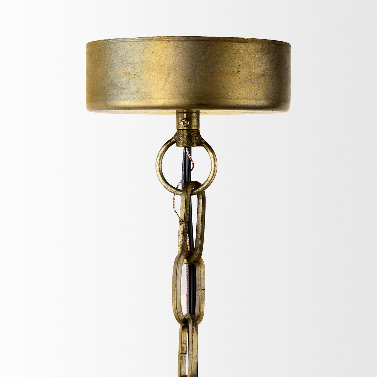 Capsa 17x29 Antique Gold and Silver Toned Metal Dome Pendant Light, by Mercana, 17" length x 17" width x 29" height View 5