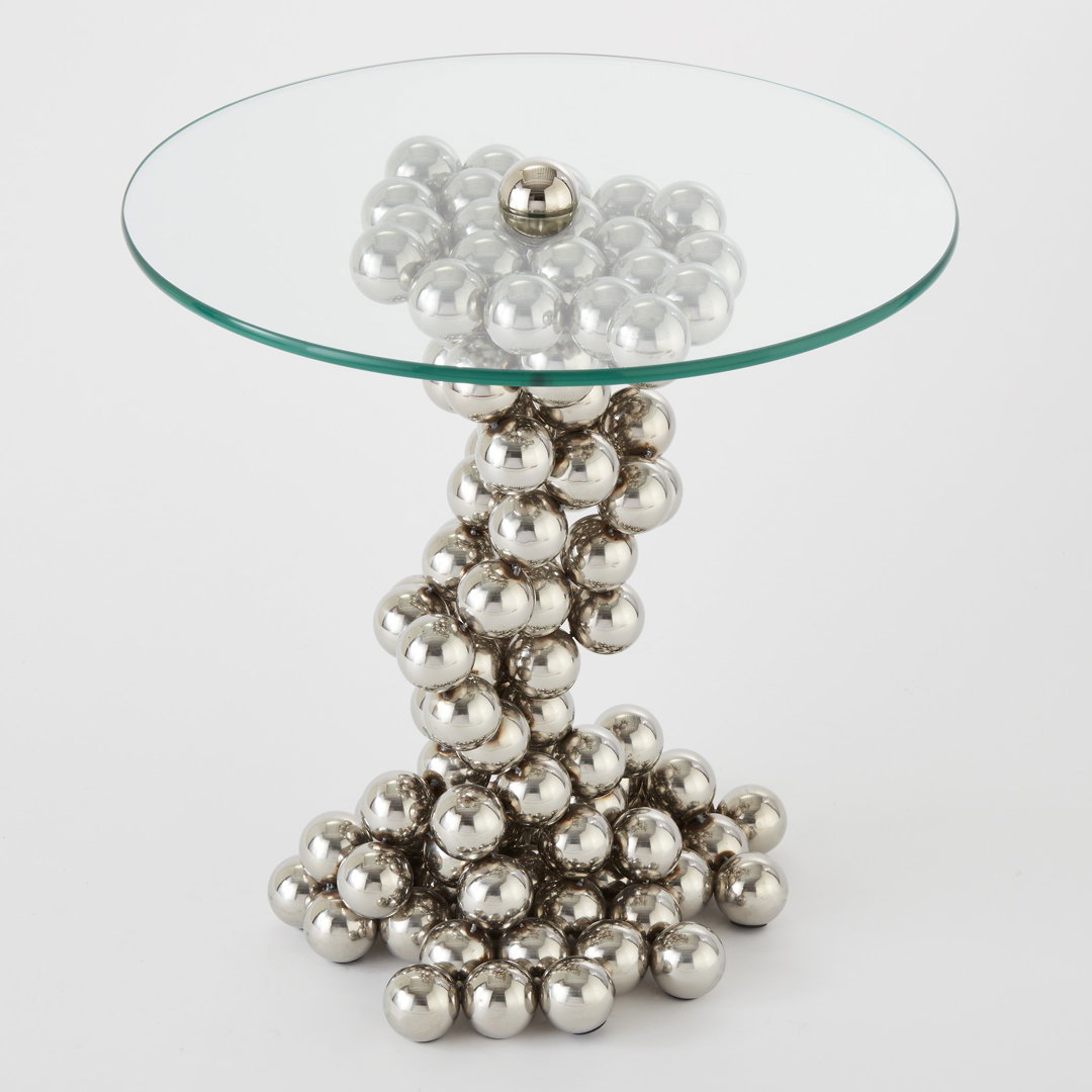 Sphere Table-Nickel, Side & End Table by Global Views, 20" width x 21.5" height x 20" depth View 3