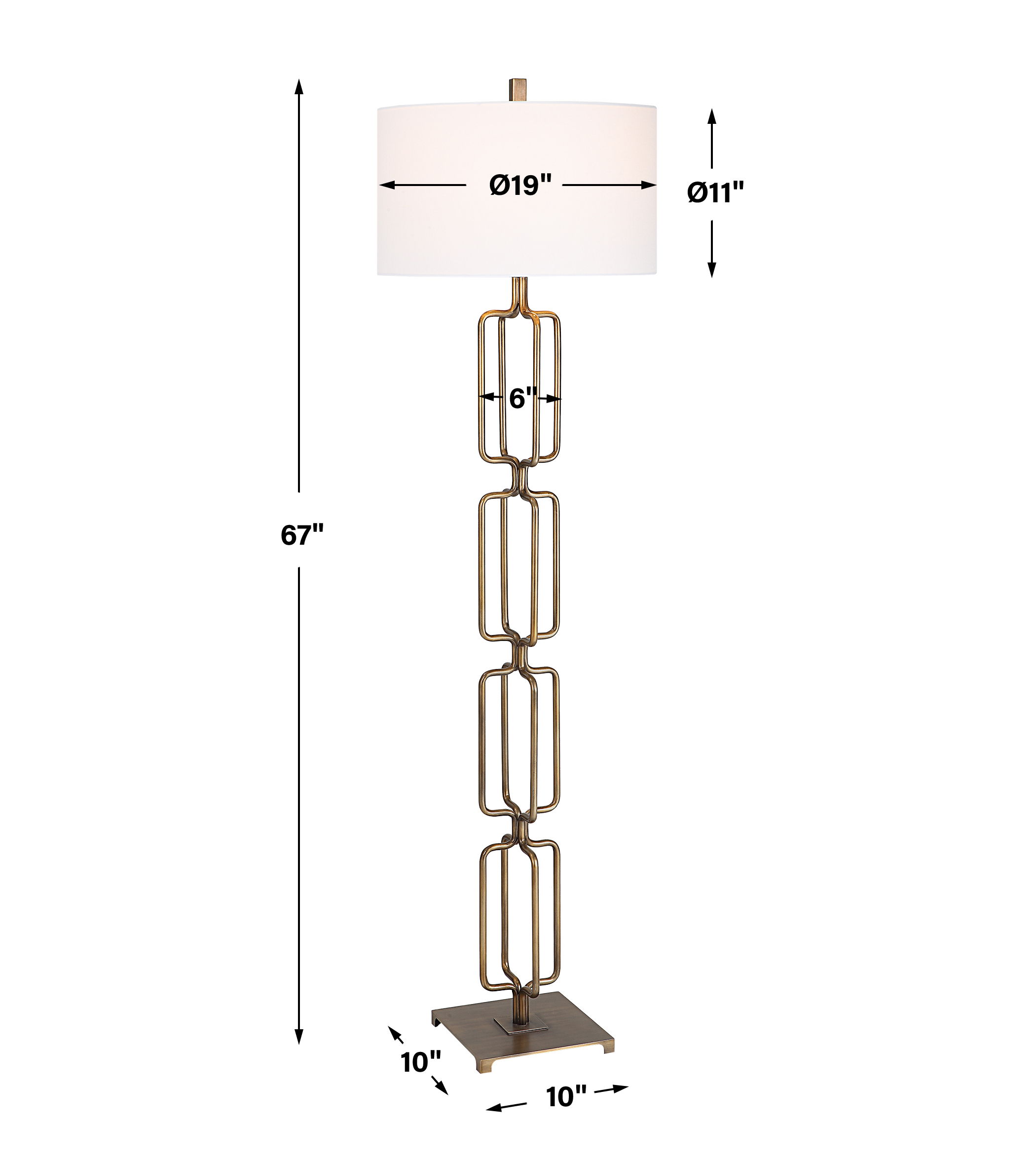 Link Brushed Gold Floor Lamp large image 