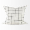 Suzanne 22 x 22 White/Black Square Pattern Decorative Pillow Cover, by Mercana, 22" length x 22" width x 0.2" height thumbnail 8