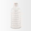 Tisha Large White with Terracotta Distressing Metal Vase thumbnail 5