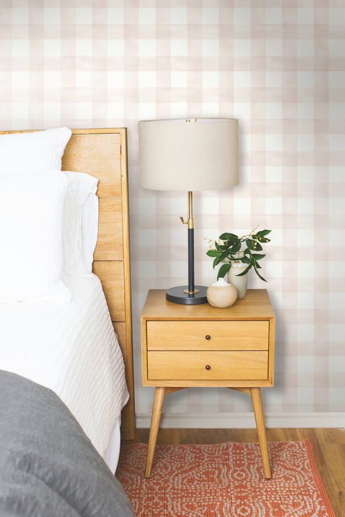 Magnolia Home Watercolor Check Pink Peel & Stick Wallpaper
