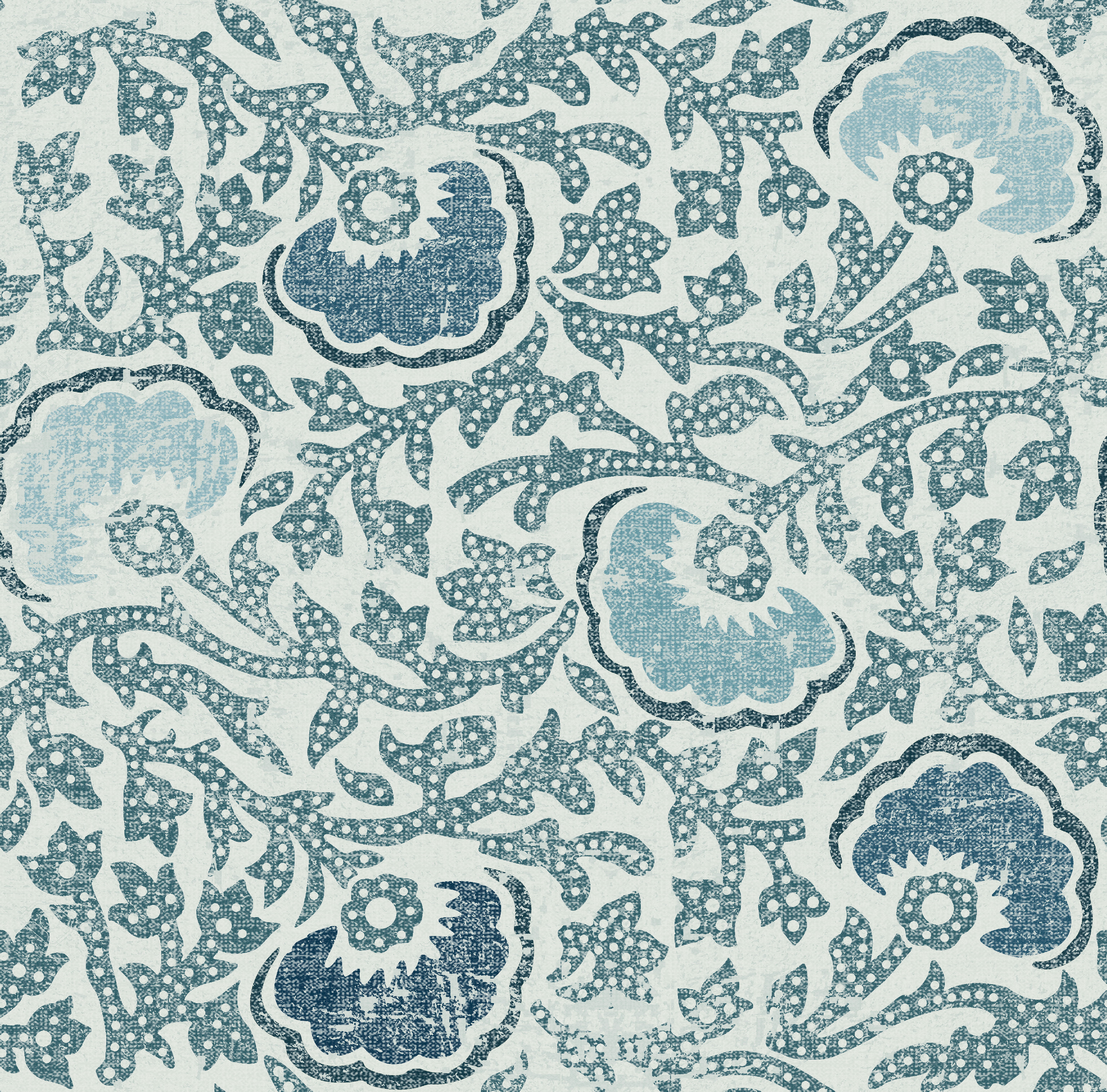 Fontaine Blue & Grey Wallpaper large image 