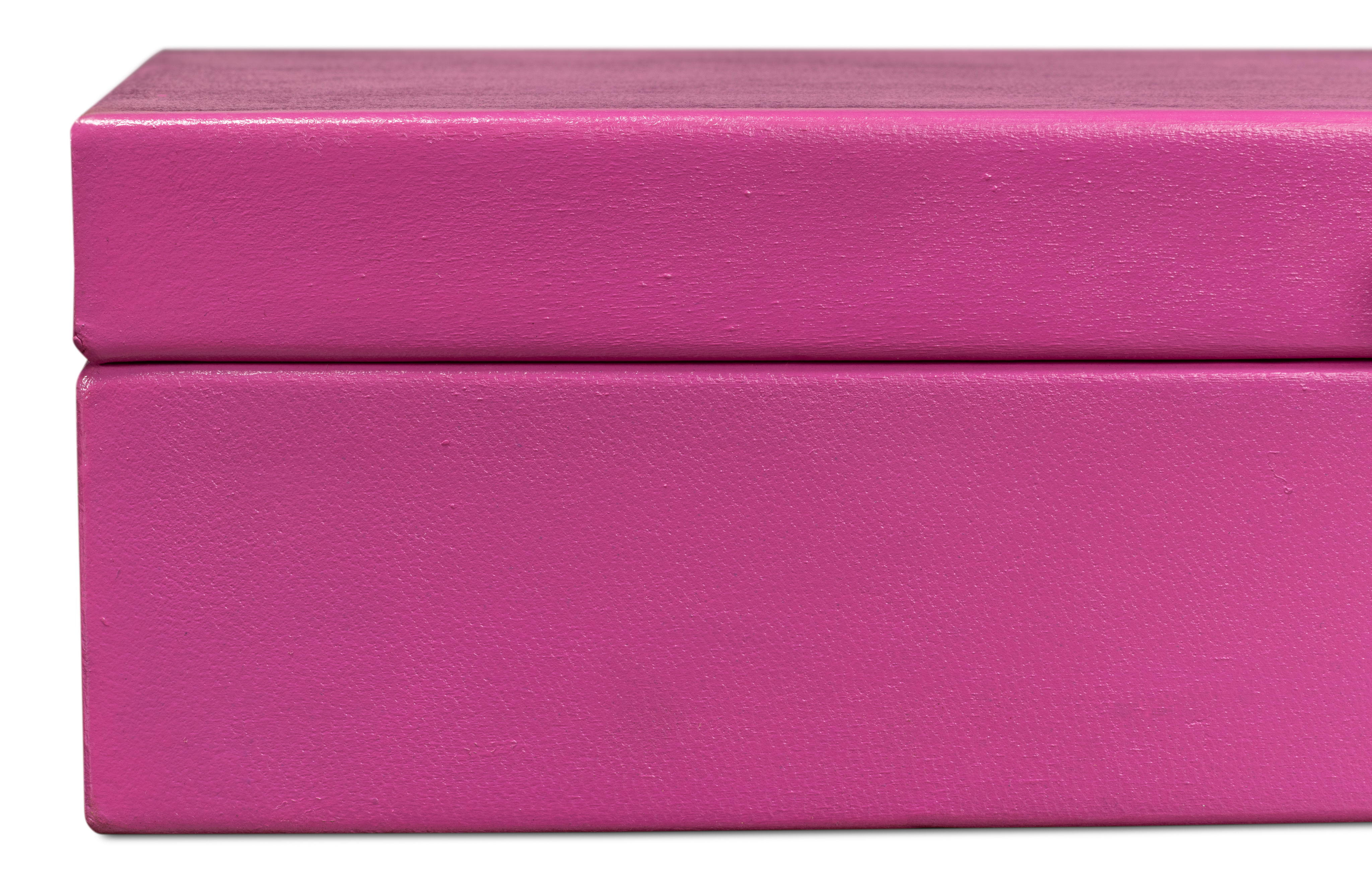 Gatsburg Shagreen Box, Pink, Set Of 2, Decor by Sarreid, 12" length x 6" width x 3" height View 5