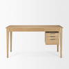 Tino Light Brown Oak Wood with 4 Drawers Desk, by Mercana, 55.12" length x 26.77" width x 29.92" height thumbnail 4