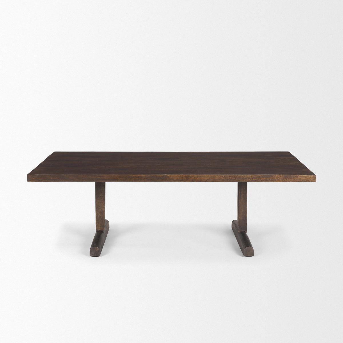 Viktor 55'L Dark Brown Solid Wood Coffee Table, by Mercana, 55" length x 30" width x 17" height View 4