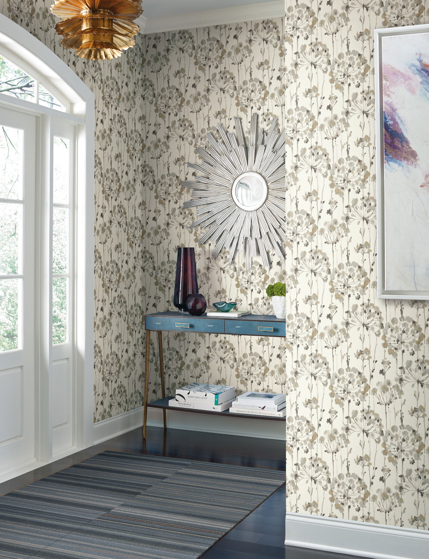 Flourish Beige Wallpaper, by York Wall, 27' length x 2'3" width x 0.02" depth View 3