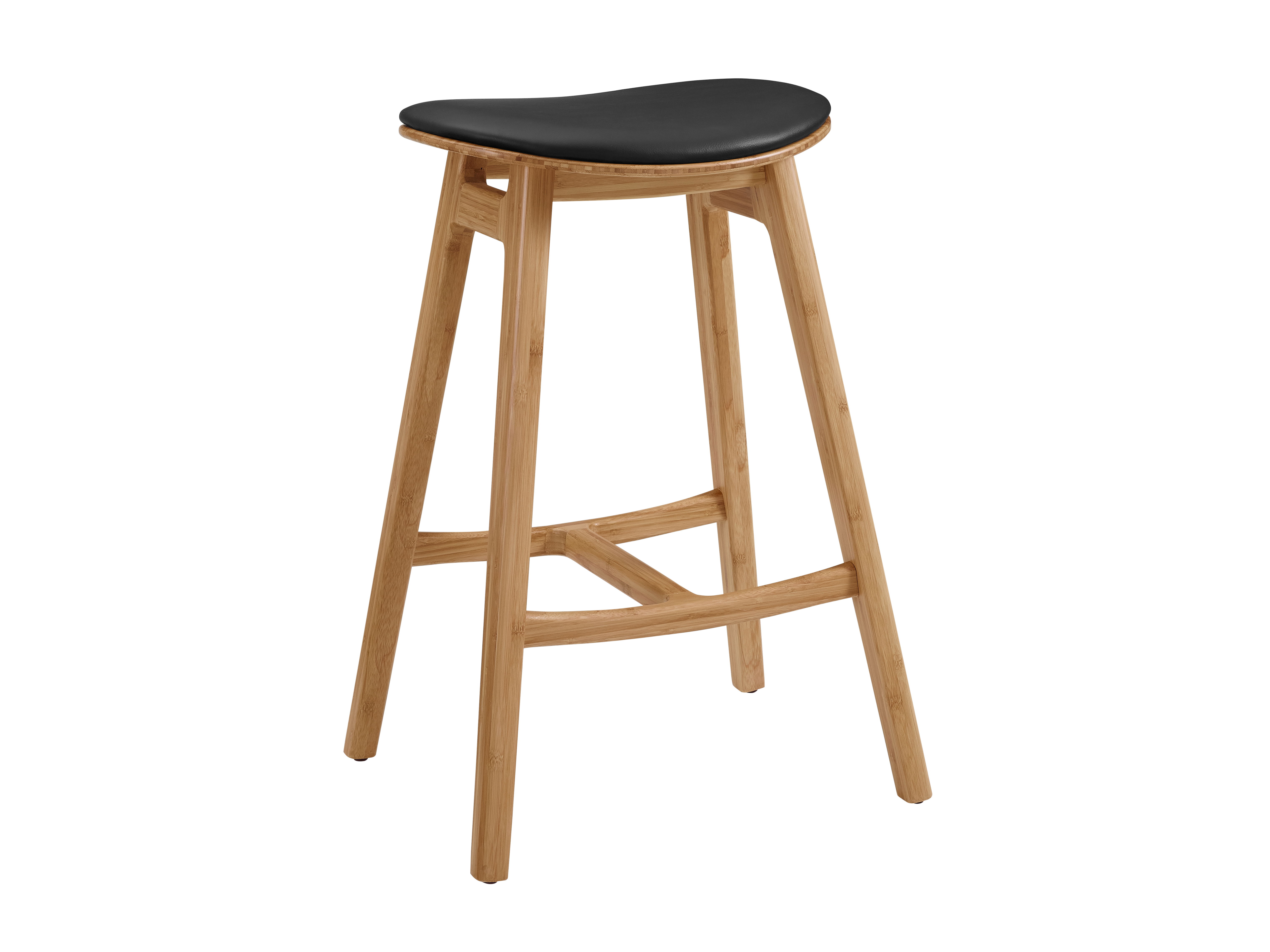 Skol Counter Height Stool With Leather Seat, Caramelized, (Set of 2), Counter & Bar Stool by Greenington, 15.75" length x 20" width x 27.75" height View 2
