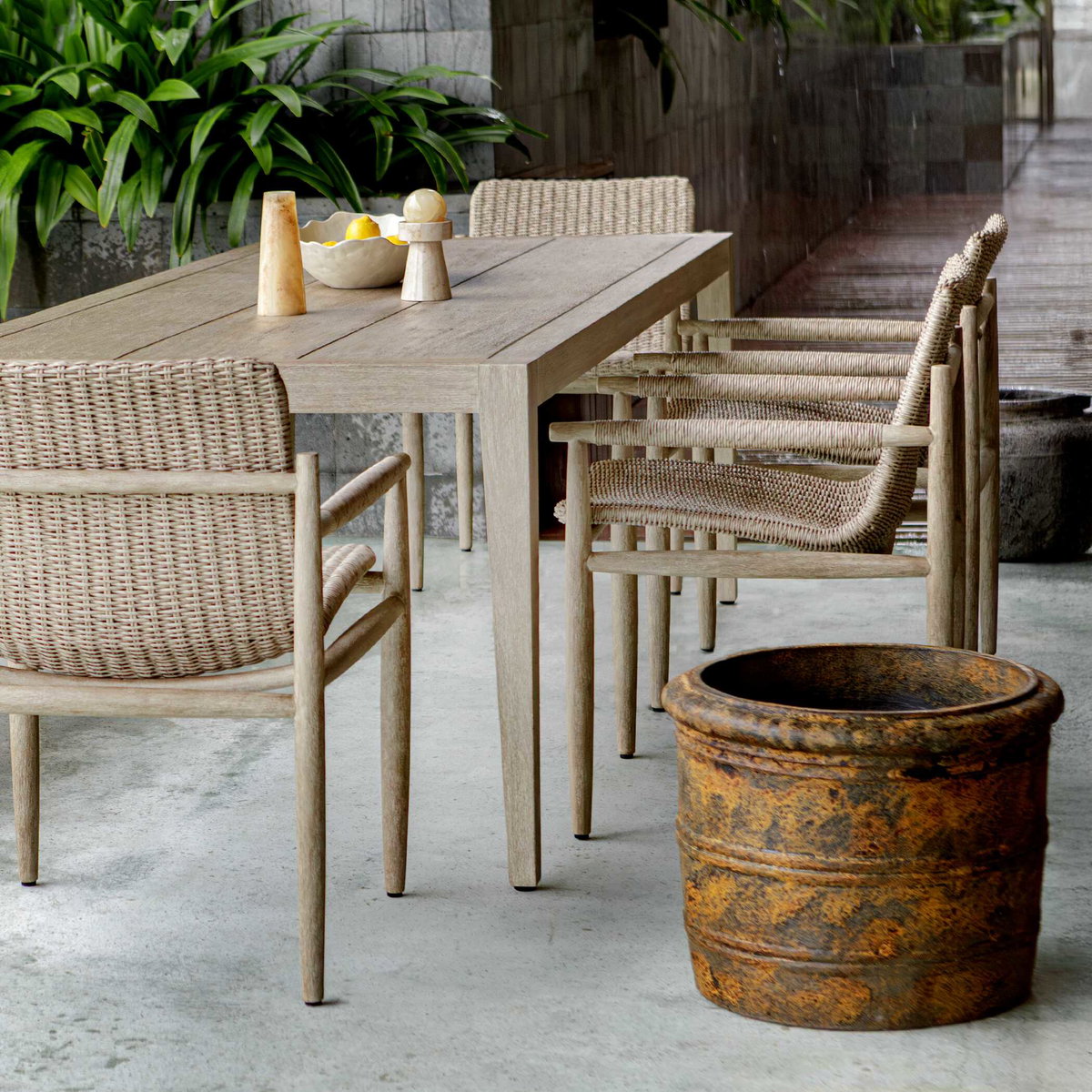 Weathered Relic Rustic Outdoor Planter, by Uttermost, 1'7.5" width x 1'4" height x 1'7.5" depth View 3