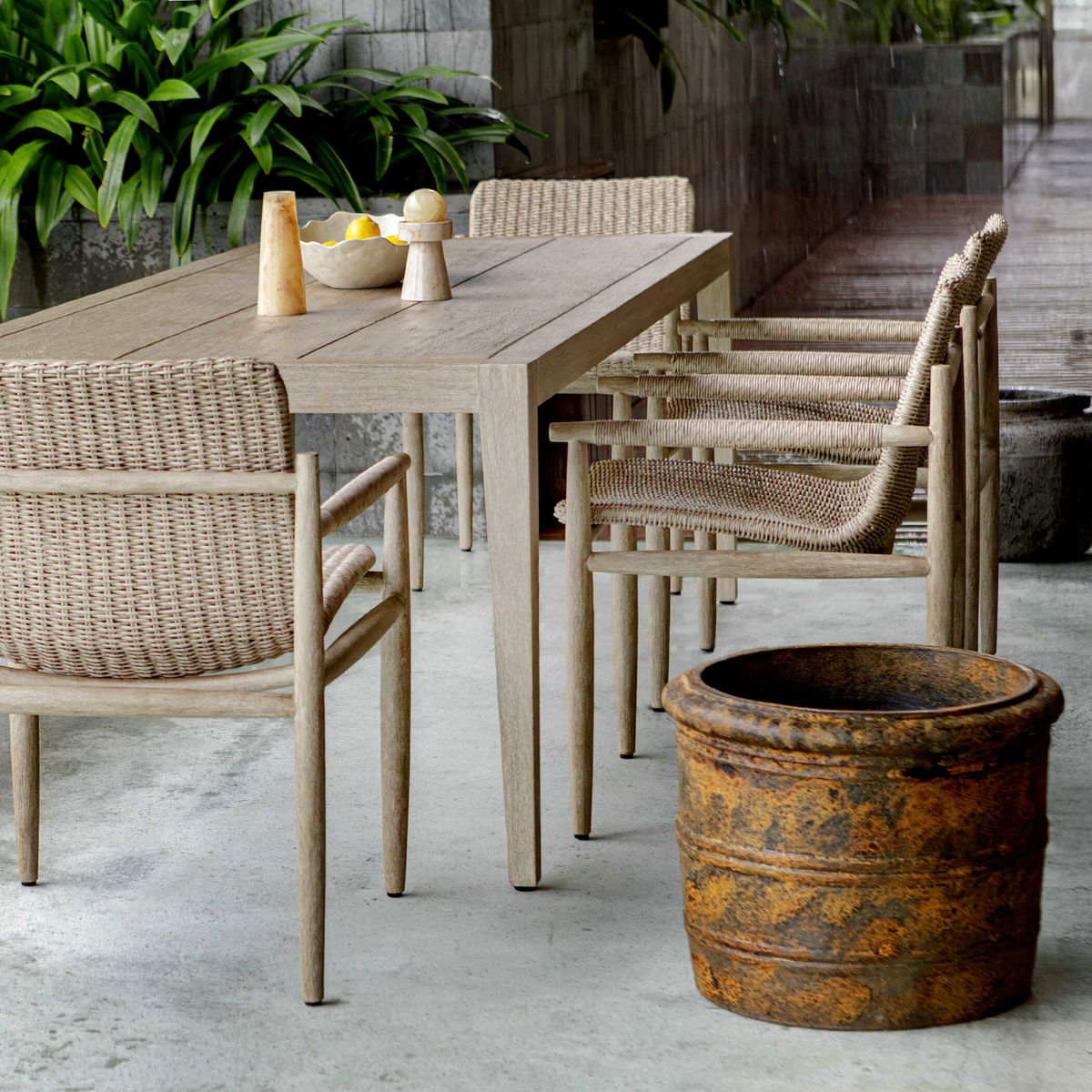 Weathered Relic Rustic Outdoor Planter, by Uttermost, 19.5" width x 16" height x 19.5" depth View 3