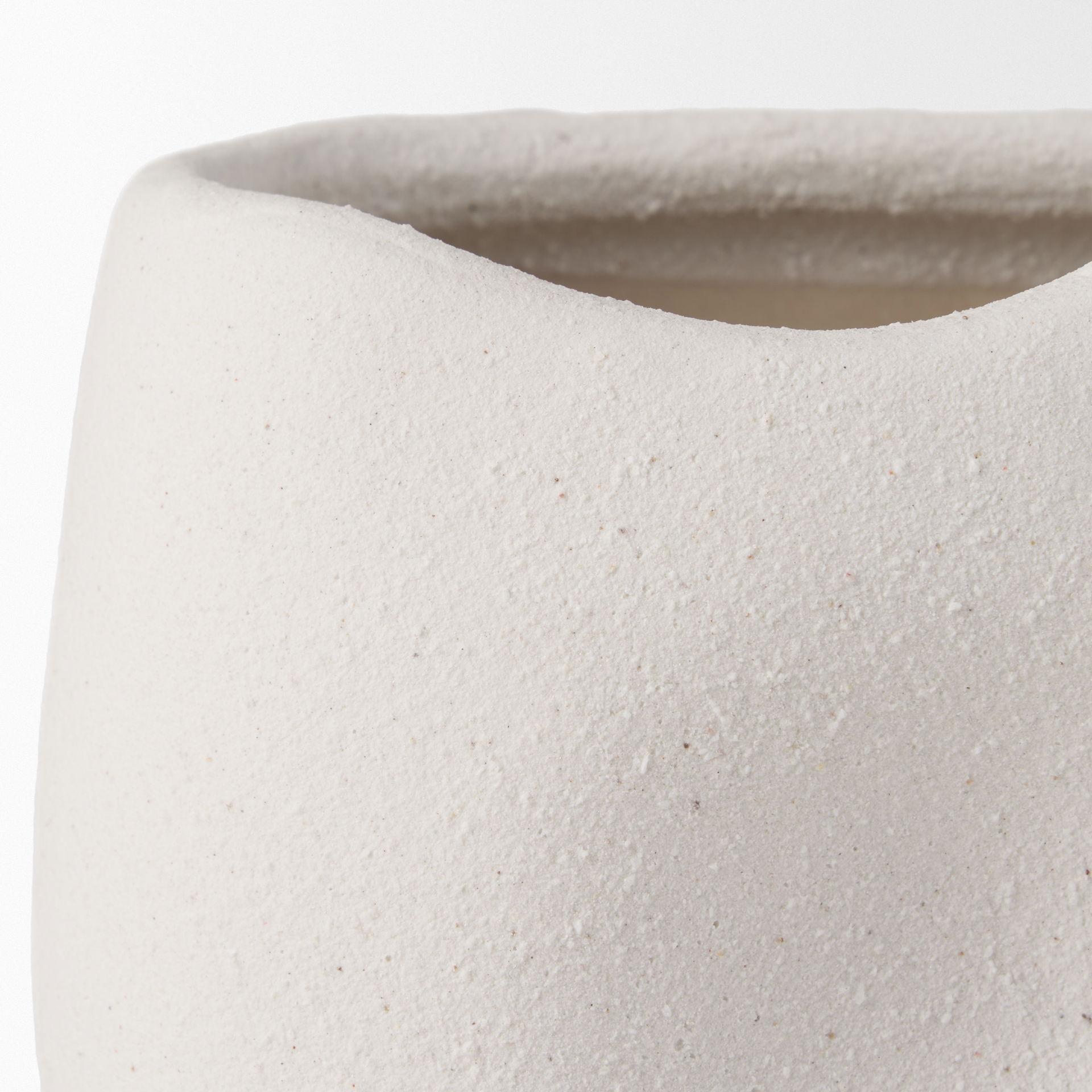 Darian Small Textured Matte White Ceramic Vase large image 