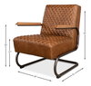 Beverly Hills Chair  Cuba Brown Leather, by Sarreid, 2'9" length x 2'4" width x 2'9" height thumbnail 15
