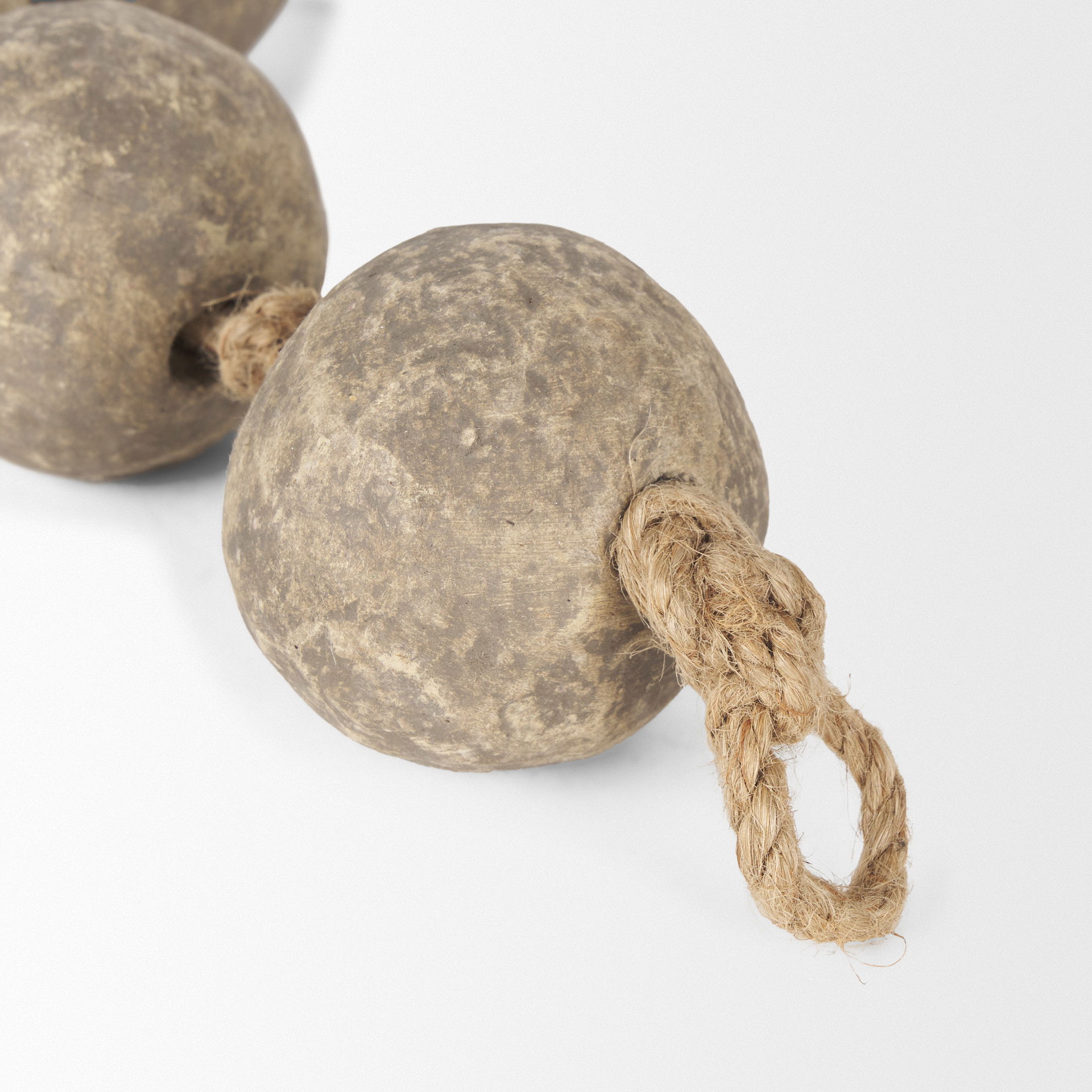 Varamala Dark Beige Paper Mache Sphere Garland, Decorative Object by Mercana, 40" length x 2.5" width x 2.5" height View 7