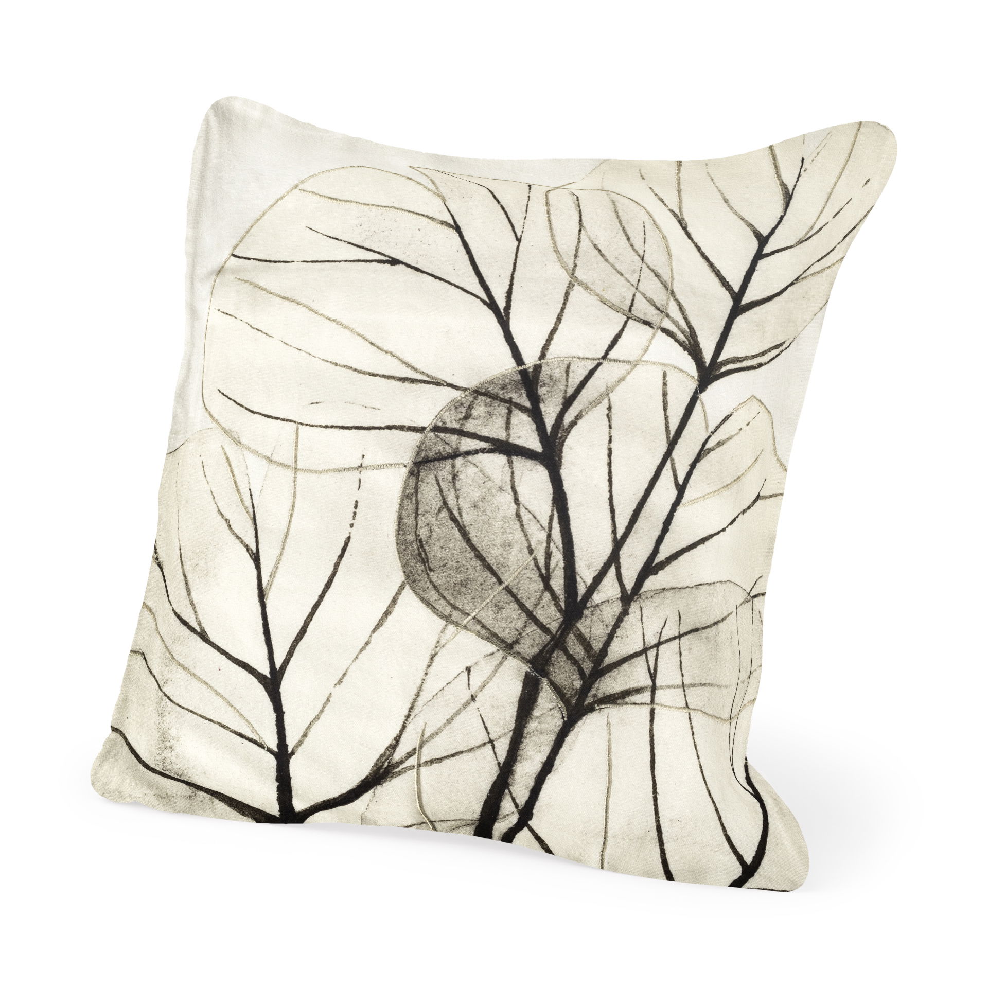 Edge of Twilight 18 x 18 Leaf Pattern Decorative Pillow Cover, by Mercana, 18.11" length x 18.11" width x 0.2" height View 1