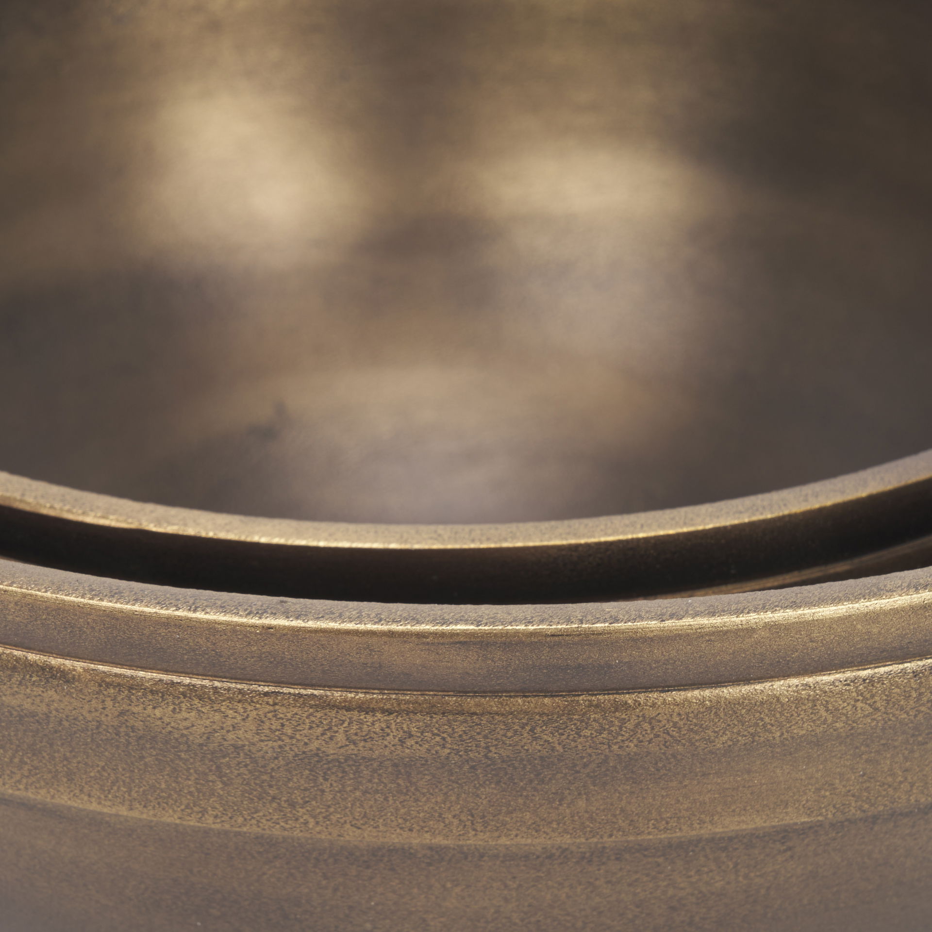 Tomiko Decorative Brass Finished Cast Aluminum Round Bowls, Decorative Bowl by Mercana, 11" length x 11" width x 4" height View 7