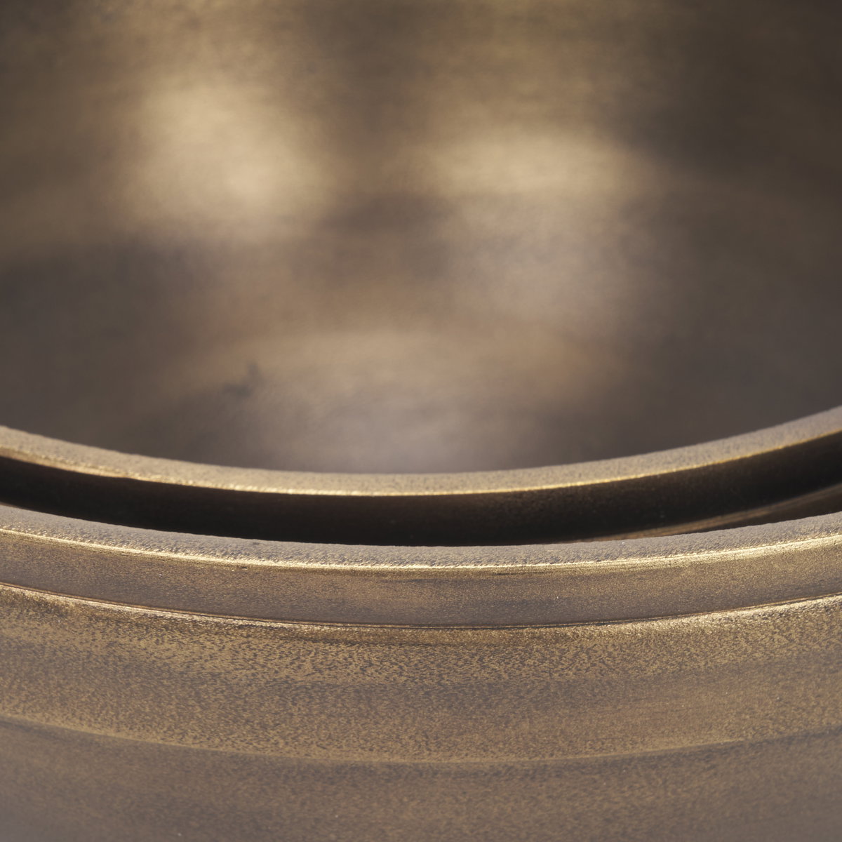 Tomiko Decorative Brass Finished Cast Aluminum Round Bowls, Decorative Bowl by Mercana, 11" length x 11" width x 4" height View 8