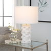 Ascent White Geometric Table Lamp thumbnail 1