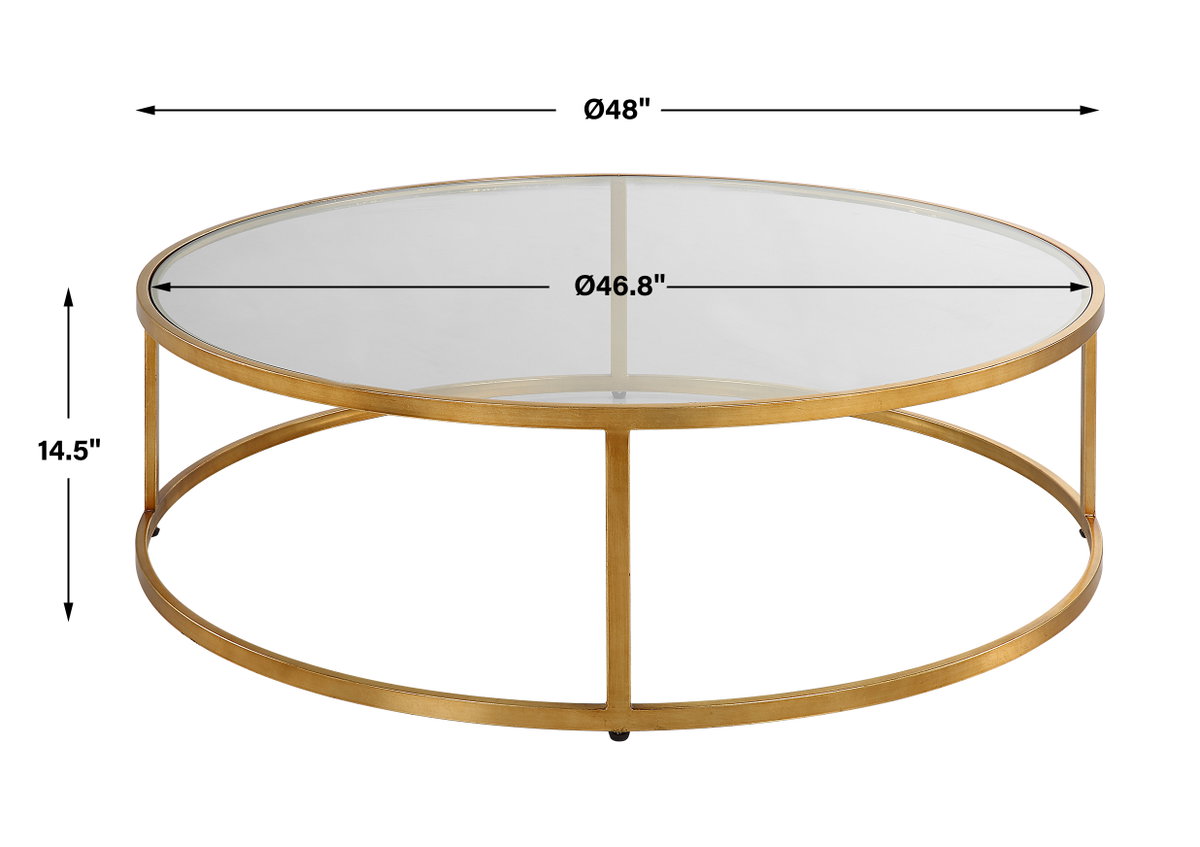 Radius Modern Circular Coffee Table, by Uttermost, 48" width x 14.5" height x 48" depth View 3