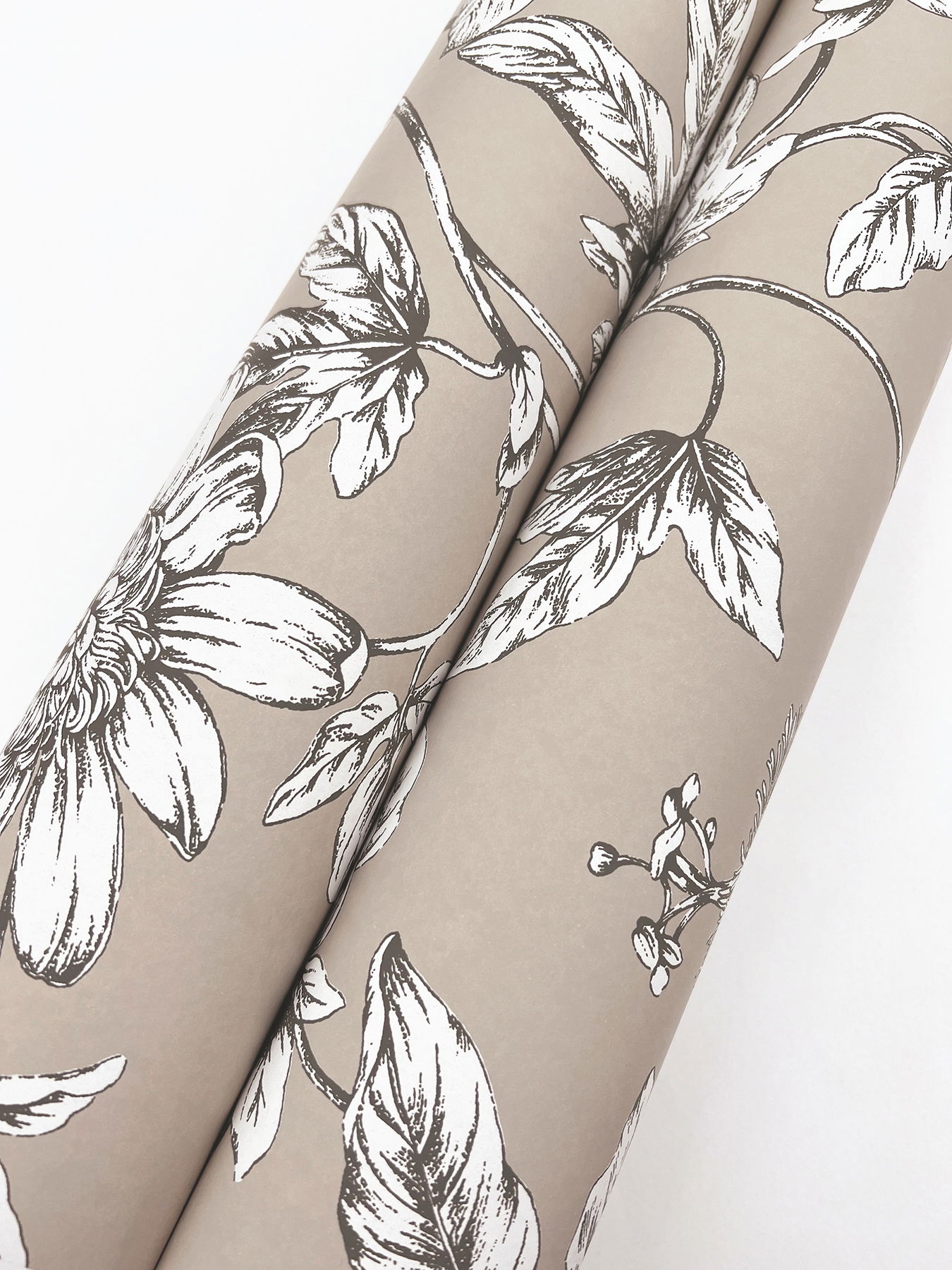 Passion Flower Toile Linen Wallpaper large image 