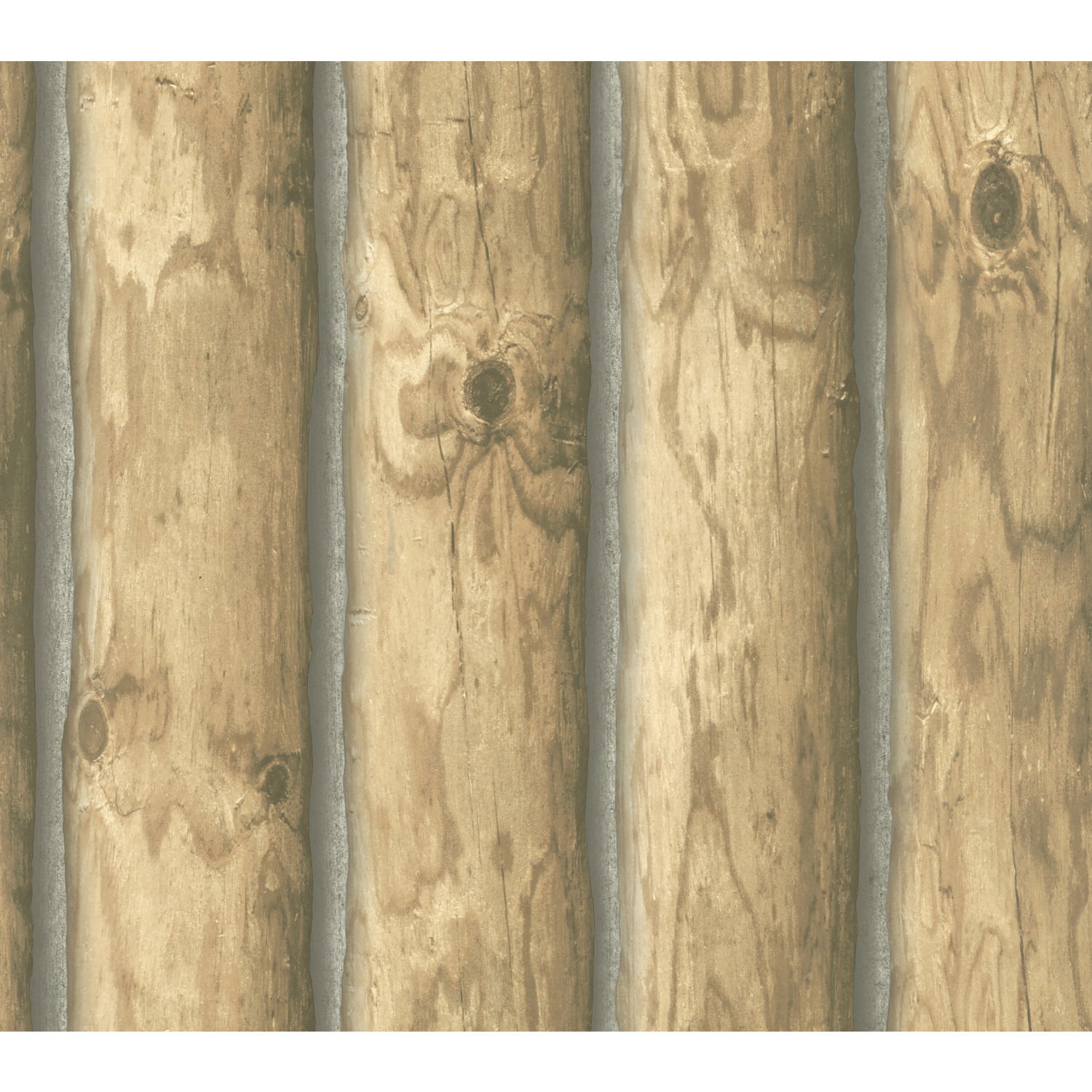 Mountain Logs  Light Brown Wallpaper, by York Wall, 27' length x 2'3" width x 0.02" depth View 1