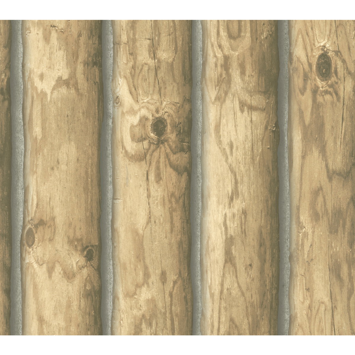 Mountain Logs  Light Brown Wallpaper, by York Wall, 27' length x 2'3" width x 0.02" depth