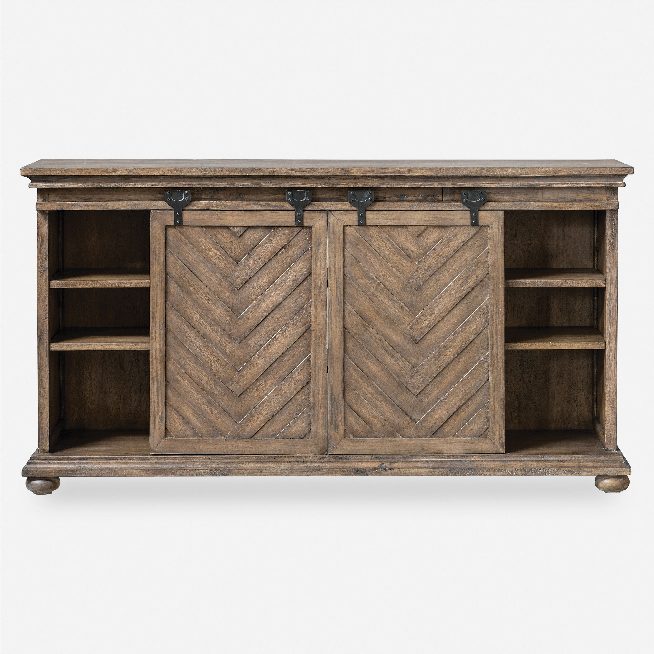 Primalia Barn Door Media Console, Furniture by Uttermost, 62" width x 34" height x 14" depth View 1