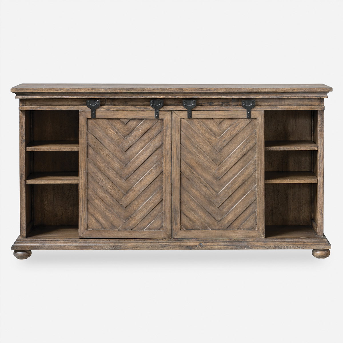 Primalia Barn Door Media Console, by Uttermost, 5'2" width x 2'10" height x 1'2" depth View 1
