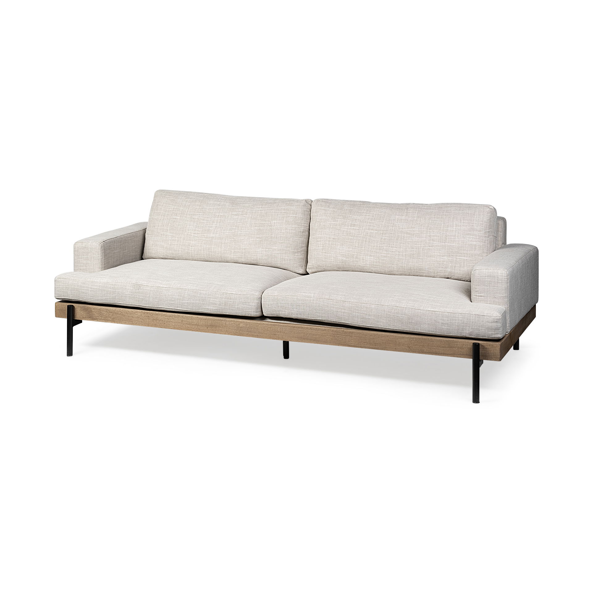 Colburne II 95' Beige Upholstered Three Seater Sofa, Sofas & Sectional by Mercana, 95.28" length x 41.34" width x 27.95" height View 1