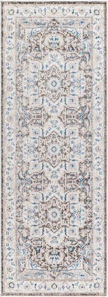 Basel Machine Woven Rug, by Surya, 7'2.61" length x 2'6.31" width