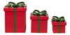 Ferrell Leather Holiday Boxes,S/3,Red, Decor by Sarreid, 8" length x 8" width x 9" height thumbnail 2