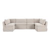 Fable Slipcover Dining Banquette U-shape Beige 121in thumbnail 0