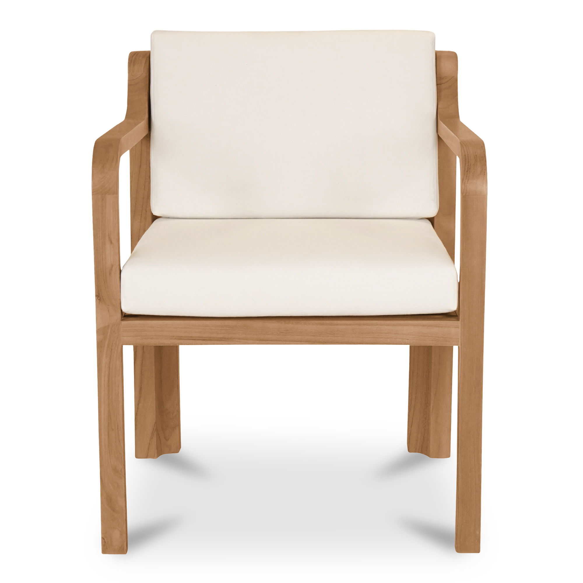 Nellie Outdoor Dining Chair White, by Moe's Home, 23.58" width x 30.71" height x 24.41" depth View 1